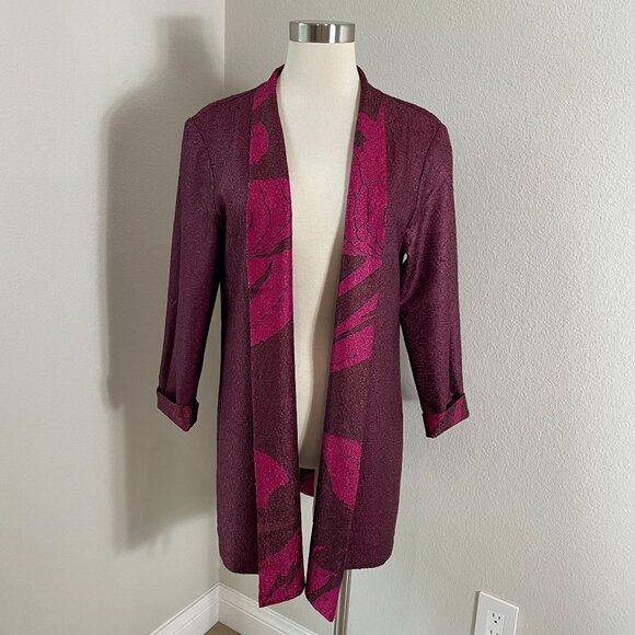 NEW $169 Chicos Travelers Womens Medium Reversible Crushed Jacket Deep Chianti - Picture 2 of 16